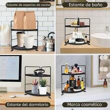 SUIOO Organizador De Mostrador De 2 NivelesOrganizador De Maquillaje De Gran Capacidad para Mesa para Guardar Cosméticos Vajilla Fragancias. 2 Niveles Cuadrados - 2 niveles en forma de abanico - Ver 5