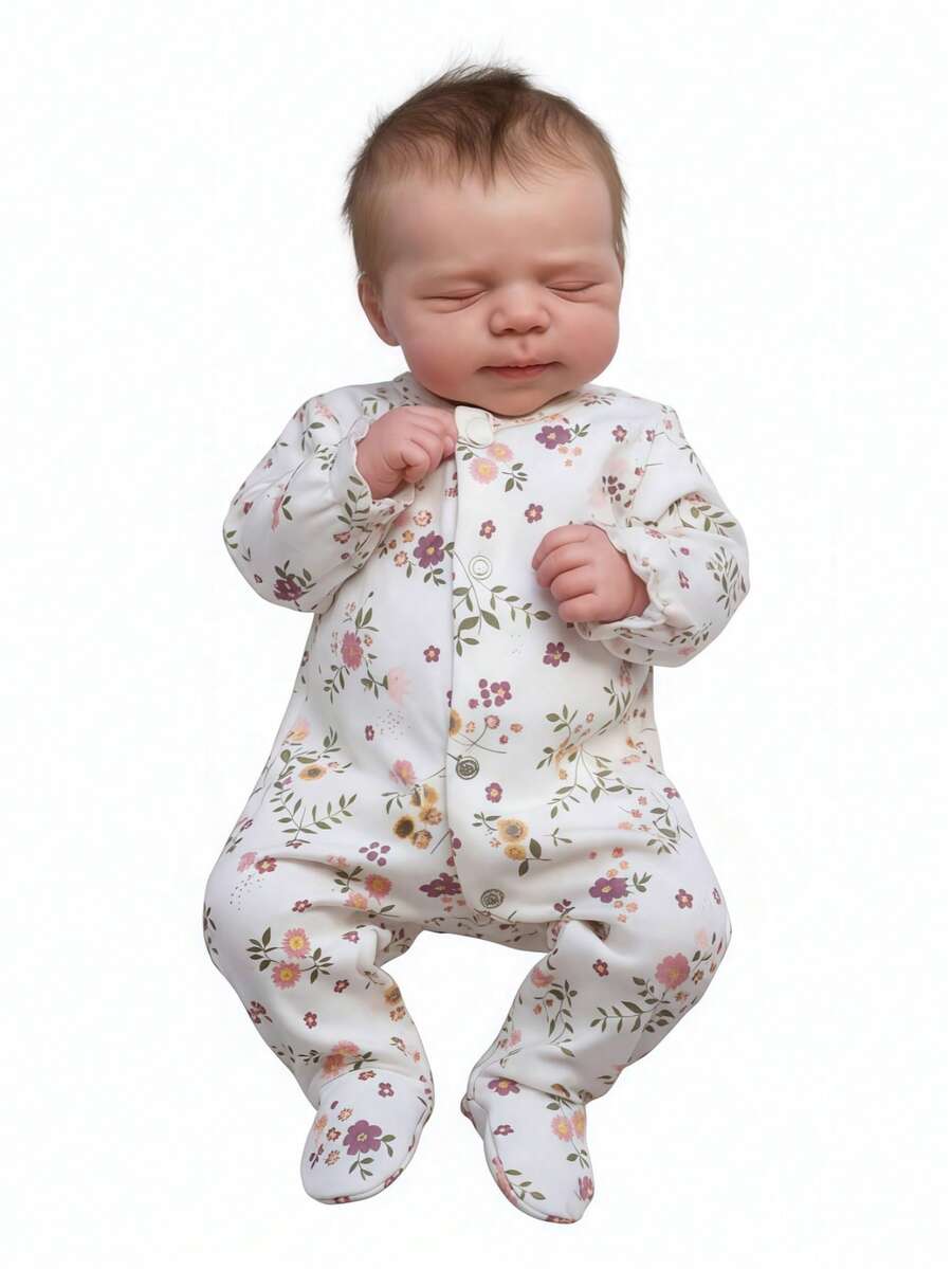 19 Inch/48 Cm High Quality Reborn Baby Doll, Full Body Soft Touch Vinyl 3D Hand Painted Skin With Visible Veins Girl Doll, Handmade Art Reborn Doll Like Real Baby, Great Birthday Gift/Christmas Gift For Kids - Multicolor - View 1