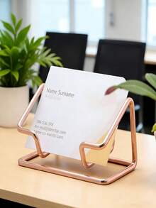 1个现代风格名片架展示架，桌面名片收纳盒 - 一體鏤空名片座 - 查看 3
