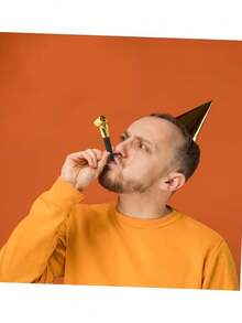 8 piezas de sopladores de fiesta y creadores de ruido, dispositivos de soplado para agregar una atmósfera alegre a las celebraciones de cumpleaños, diversas ocasiones y fiestas de cumpleaños, mini trompetas doradas, regalo del Día de San Valentín, regalo de cumpleaños, artículos de fiesta - Multicolor - Ver 4