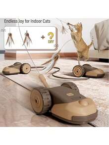 360° 3-In-1 Rotating USB Rechargeable Smart Feather Electronic Hunting Pet Toy - Multicolor - View 2