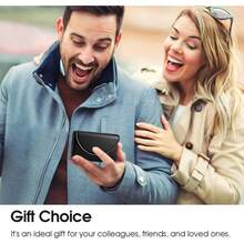 (PU-moon-black) - MaxGear Leather Business Card Holder Business Cards Case with Magnetic Shut Black, Holds 25 Business Cards, Men or Women Name Card Holder Case - por defecto - Ver 3