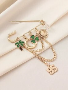 1 chiếc ghim cài áo mặt dây chuyền hình cây cọ, cỏ ba lá, mặt trời và mặt trăng trang nhã dành cho ngày lễ Thánh Patrick, kèm dây tua rua, thích hợp cho phụ nữ đeo hàng ngày, trong các lễ hội, tiệc tùng, có thể điều chỉnh để vừa vặn với eo, dùng để trang trí mũ, tạo kiểu đa năng. - Nhiều màu - Xem 7