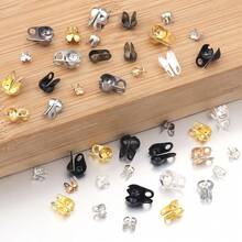 200pcs/Pack Metal Bead Chain Clasp, Double Hole Double Ear Side Clasp For Necklace Bracelet DIY Jewelry Making Accessories - Beaded Chain Side Clasp - View 6