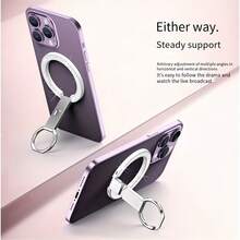 Magnetic Phone Ring Holder - Shiny Multicolor Magnetic Phone Ring Holder, Suitable For Phones, Phone Ring Holder, Phone Accessories | Shiny Phone Holder | Durable Phone Holder, (Comes With 1 Metal Plate, Magnetic Adsorption) - Multicolor - View 5