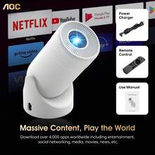 AOC Mini Projector: WiFi & Bluetooth Connectivity With Ultra-Portable Design & Full HD 4K Resolution Support - Perfect For Home & Mobile Entertainment With 180° Rotation Adjustment, 7000 Lumen High Brightness, Auto Keystone Correction & Smart Home Integration - 查看 4