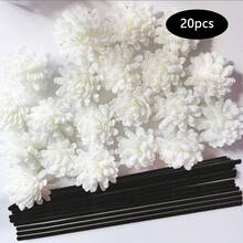 5/20/50pcs Set Fragrance Diffuser Rattan Sticks & White Foam Flower Decor, Fiber Fragrance Diffuser Rods, Home Decor Accessories Suitable For Bedroom, Office, Bathroom, Wedding Party And More - Black - View 7