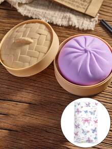 1pc Colorful Dumpling Shaped Squishy Stress Relief Ball, Comes With Gift Bag, Squeeze Dough Ball To Relieve Stress And Anxiety, Soft Bun Shaped Stretchy Desktop Toy, Squeeze And Pinch, Soft And Squishy, Stress Relief Toy - Multicolor - View 21