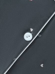 熊印花女士长袖睡衣套装