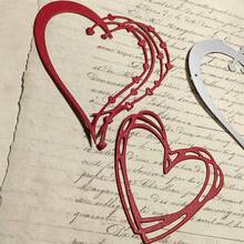 1PC Heart Cutting Dies, New Arrival Die Cuts, Embossing Stencils For DIY Crafting Scrapbooking Supplies, Template Mould, Photo Album Decorative Paper Die Cuts For Card,Designed For Valentine's Day Cards And Wedding Cards - Silver - View 5
