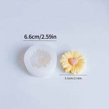 1/2pcs 3D Non-Transparent Heart-Shaped Chrysanthemum Wax Mold Silicone Mold, For DIY Chrysanthemum Fragrance Balm, Plaster, Diffuser Resin, Soap, Clay, Stone, Home Decor, Holiday Decorations, Chrysanthemum Silicone Mold