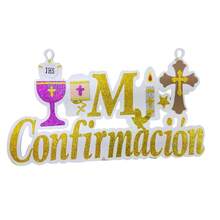 Letrero Mi Confirmación Foamy/ Fomi 4mm Confirmacion Letrero Pars Fiestas 1pz Color A Elegir - Dorado - Ver 3