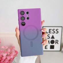Magnetic Wireless Anti-Scratch Shockproof Camera Protection Gradient Phone Cover Case Compatible With Samsung Galaxy S26 Ultra S25 Ultra S24 Ultra A57 A37 A17 A56 A36 A26 S25 FE Galaxy Z Filp Series Compatible With IPhone Series - Purple Gray - View 7