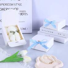 20pcs - White Black Pink Gift Box With Lid, Gift Box With Ribbon For Bridesmaid Proposal Box, Gift Box For Wedding, Birthday Gift, Shower Party And Other Parties, Valentine's Day Gifts, Valentine's Day - White - View 5