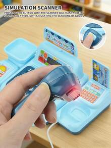 Children's Play House Game, Children's Supermarket Cashier Game, Children's Supermarket Cash Register, Cashier, Accounting Game, Supermarket Checkout Game, Supermarket Toy With Scanner, Math Learning Tool With Calculator, Imagination Game, Calculation Game, Checkout Game, Price Settlement Toy - Multicolor - View 6