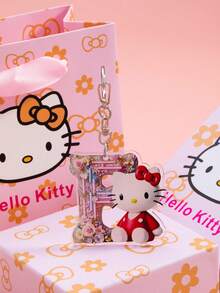 SANRIO Móc khóa túi xách hình Hello Kitty dễ thương bằng acrylic xuyên biên giới, gồm 26 chữ cái tiếng Anh, đang thịnh hành. - Nhiều màu - Xem 7
