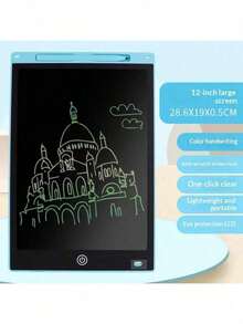 8.5/11/12英寸大尺寸液晶手写板，包含可擦写电子绘图板 - 便携式素描本，适合青少年和成人，适用于家庭、办公室、学校 - 是节日礼物和学习用品的理想之选，白色PVC材质，返校必备 - 彩色 - 查看 16
