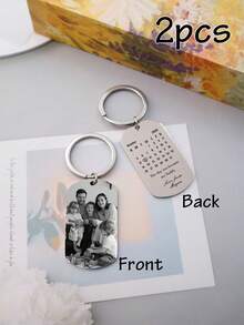 LICVIC Llavero personalizado con foto - con patrón de calendario, llavero lindo, llavero personalizado, llavero con foto personalizada recuerdo, texto y fecha personalizables, accesorio de bolso, regalo, llavero divertido, regalo del Día de San Valentín, regalo de foto creativo, idea de regalo de cumpleaños - Estilo B - Ver 7