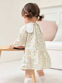 Balabala Girls Woven Dress, Elegant Fit, Soft Fabric, Easy Everyday Styling - Red Hue - View 3