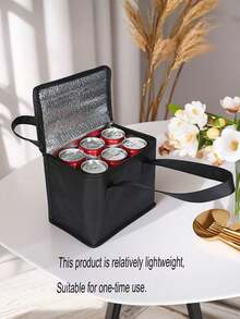 1pc Aluminum Foil Insulated Bag, Reusable Non-Woven Thermal Bag, Cake/Beverage Cooler Bag - Multicolor - View 1
