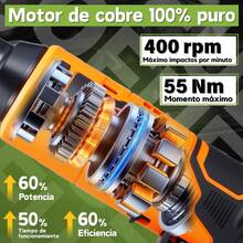 Pistola De Impacto Inalámbrico Llave De Trinquete Eléctrica - Naranja - Ver 4