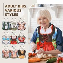 1件装优质可重复使用成人围兜，男女通用，用餐时保护衣物，个性化印花图案，便携，流行设计 - 18 英寸 x 15 英寸 - 彩色 - 查看 6