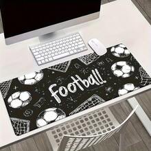 1 Stück Fußball/Fußball Schreibtischunterlage mit rutschfester Gummibasis - Doppelzweck Tastatur Mauspad, Tornetzmuster und Fußballfeld Design - geeignet für PC, Laptop und Büroausstattung - rutschfeste Oberfläche, ideal für Fußballfans und Gamer - langanhaltend Computerzubehör für Fußballbegeisterte - Schwarz-Weiß-Thema mit Torpfosten und Fußballmuster - großartig für Gaming-Setup und Büronutzung - Verschiedenfarbig - Übersicht 3