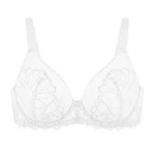 HSIA Winter Sonata Embroidered Lace Trim Full Coverage Unlined Non-Padded Underwire Bra TikTokShopBlackFriday - White - View 2
