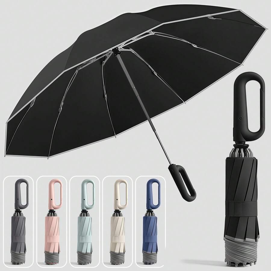 1PC Folding Umbrella, Waterproof Portable Travel Umbrella, 2-In-1 Women's Sunshade & Rainproof Umbrella, Super Lightweight Compact 6-Fold Umbrella, Mini Travel Umbrella, Dual Use Portable Umbrella,Solid Color Sunny Umbrella, Semi-Automatic Folding Umbrella, Portable Travel Umbrella, Sunshade Umbrella, With Buckle, Reinforced Design, Suitable For Business And Travel Personnel, Holiday Gift - Nhiều màu - Xem 1
