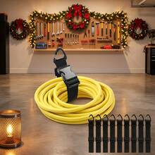 1 Set Of 12 Heavy Duty Adjustable Cable Organizers, Tool-Free Installation - Black Polypropylene Cable Clips, Secure Cable Management, Suitable For Garage, Studio, Home Organization, Sturdy Construction, Workshop Organizer, Home Office - Durable & Multipurpose - Black - View 1