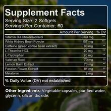 Fearathe Cápsulas para quemador nocturno, que contienen vitamina D3 colecalciferol, raíz de valeriana, mantienen una buena calidad del sueño, 120 cápsulas blandas - 1 botella - Ver 2