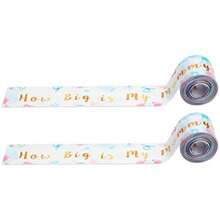 Sumind 2 Rollos Cintas Métricas de Barriga para Baby Shower Juego de Medir El Vientre Favores de Fiesta de Juegos de Baby Shower Suministros para Juegos de Cinta Métrica 2 Pulgadas x 150 Pies - Rosado - Ver 1