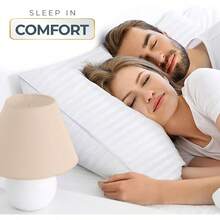 Utopia Bedding - Juego de 2 almohadas para dormir tamaño Queen blanco calidad de hotel refrescante para dormir de espalda estómago o lateral - blanco - Ver 6