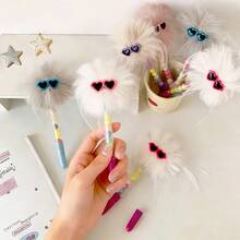 Cute Cartoon Funny Glasses Ballpoint Pen, 0.5mm Blue Ink Refill, High-Quality Funny Stress Relief Writing Pen, Suitable For Office Workers, Students, Back To School Essentials, Great Gift For Friends, Valentine's Day, Novelty Gift - Multicolor - View 4