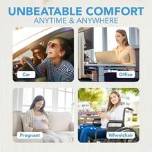 Cojín de asiento de coche cómoda almohada de espuma viscoelástica para conducir alivio del dolor de espalda ciática cojín para coche camión oficina silla de ruedas negro y gris - Negroygris - Ver 7