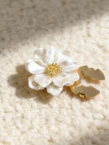 1件花朵袖扣，女士胸针纽扣套，时尚高端，山茶花束紧夹，领带夹，女士配饰，女士派对轻奢气质服装袖口套，适合日常佩戴，朋友礼物，爱人礼物，家人礼物 - 山茶花 - 查看 13