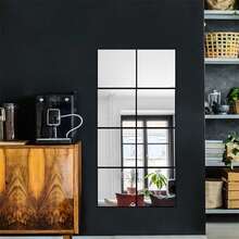 1 Box Of 1/4/8 Pcs High Definition Self-Adhesive Acrylic Mirror Panels, Frameless Flexible Non-Glass Mirrors, No Drilling Required, Easy Installation, Home Wall Decor Mirrors, Suitable For Gym, Living Room, Bedroom, Office, Ideal Gift For Friends And Family - Multicolor - View 3