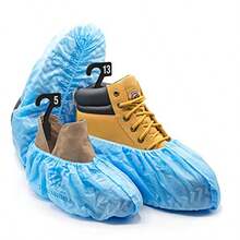 22 - Botines desechables extragrandes gruesos para botas y zapatos protectores de pies antideslizantes resistentes al agua construcción duradera de 42 g m² para interiores y exteriores - como en la foto - Ver 1