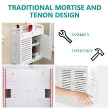 XGEGAESOW Arma de baño Pared clóset de Almacenamiento soe el Inodoro Gabinete para Baño clóset de baño montado en la Pared para baño Sala de Estar Cuarto de Lavado y Cocina Blanco - Blanco - Ver 5