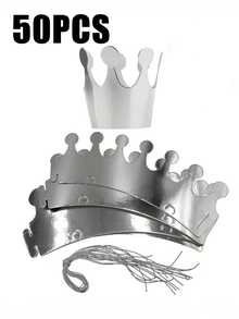 金色纸皇冠，派对金色皇冠帽，国王皇冠，生日快乐纸帽，王子公主皇冠，氛围装饰头饰，拍照道具，节日装饰创意礼物，适用于生日派对和蛋糕店摄影道具，庆祝活动 - 彩色 - 查看 10