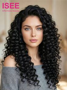 Tóc giả uốn xoăn không cần keo Hair Wand Curly Wear Go HD Lace Wigs 6*4 Lace Closure Wigs 22-26 inch (dài vừa phải), mật độ 180%, phần ren đã được cắt sẵn và đường chân tóc đã được tỉa sẵn, tóc người thật chưa qua xử lý, đường chân tóc tự nhiên, chất lượng cao, kiểu dáng thời trang, thân thiện với người mới bắt đầu, phù hợp cho kỳ nghỉ, năng động, thiết yếu cho du lịch, quà tặng cho phù dâu, phụ kiện. - SNatural - Xem 3