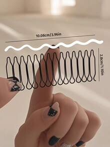 3个波浪发夹，优雅合金镂空椭圆形美发工具，适合打造柔顺发型，纯色，适合14岁及以上人群 - 彩色 - 查看 5