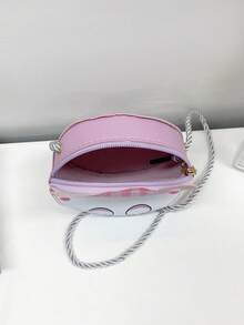 1 pieza Bolso de hombro mini de niña joven con cierre de cremallera, de piel sintética con diseño lindo de gato de dibujos animados, adecuado para uso diario - gato - Ver 11