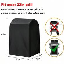 Funda para Parrilla de Gas Resistente al Agua Resistente a los Rayos UV para Nexgrill Brinkmann  Char-Broil y más S: 32" W x 26" D x 40" H - Plateado - Ver 2