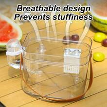 1 Set High Transparency Super Clear Breathable Bird Hamster Cage, Portable Travel Cage With Water Bottle And Care Strap, Panoramic Travel Bag, Small Pet Cage Suitable For Parakeets, Fancy Hamsters, Canaries And Other Small Animals And Birds