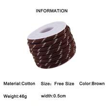 1 Roll 5m Beige & Brown Minimalist Cord, 0.5cm Diameter, DIY Accessory For Necklace, Bracelet, Bag Chain - Rope - View 6