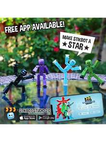 EstiloZing  - Paquete Doble - Incluye 2 s - Cifras De AccióN Y Accesorios Coleccionables, AnimacióN Stop Motion, A Partir De 4 AñOs (Azul Hielo Y Negro SóLido)VersióN Mejorada - Azul hielo y negro puro - Ver 6