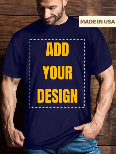 Customized Men's T-Shirt - Personalized Design Quick Drying Breathable Short Sleeves, Lightweight Round Neck Shirt Suitable For Corporate Activities, Dance Teams, Gyms, Team Building - Machine Washable Bulk Order With Your Logo/Pattern - Ideal Choice For Couples And Groups, Fitness Clothing Style, Comfortable Fit