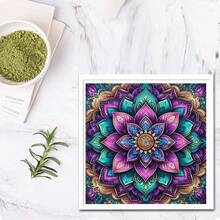 High Quality 1 Set Diamond Painting Kit, Mandala Flower, Multiple Sizes Available, Diamond Painting Art Kit 5D Full Drill Diamond Painting DIY, Full Drill Art And Craft, Packaging, Suitable For Home Decor, Living Room, Kitchen, Bedroom Wall Decoration, Gifts, Relaxation And Entertainment, Perfect Gift For Friends And Family