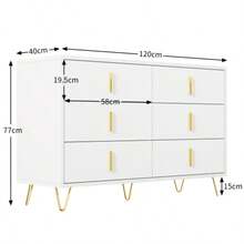 Elegantes Sideboard Mit Modernem Design, Kommode Und Viel Stauraum, Goldene Griffe - White - View 4